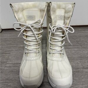 UGG Women's Adirondack III Patent Boot in White Color (Size 10)